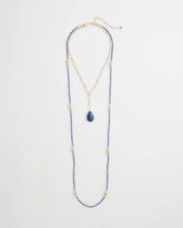 Chico's Women | Convertible Beaded Pendant Necklace BLUE