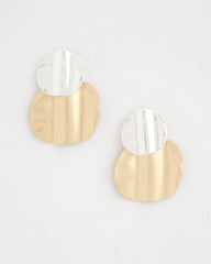 Chico's Women | Crinkle Mixed Metal Earrings MIXED METALS