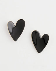 Chico's Women | Black Heart Earrings BLACK