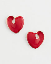 Chico's Women | Red Enamel Heart Stud Earrings RED