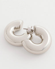 Chico's Women | Silver Puff Hoop Earrings SILVER