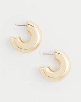 Chico's Women | Gold Puff Hoop Earrings GOLD