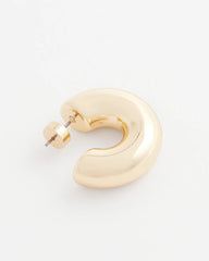 Chico's Women | Gold Puff Hoop Earrings GOLD