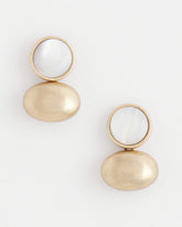 Chico's Women | White & Gold Mini Stud Earrings GOLD
