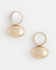 Chico's Women | White & Gold Mini Stud Earrings GOLD