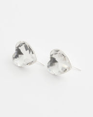 Chico's Women | Crystal Heart Gem Drop Earrings NEUTRAL