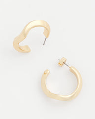 Chico's Women | Gold Wavy Hoop Earrings GOLD