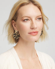 Chico's Women | Round Haircalf Earrings NEUTRAL