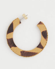 Chico's Women | Animal Wood Hoop Earrings NEUTRAL