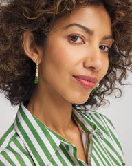Chico's Women | No Droop® Beaded Hoop Earrings GREEN