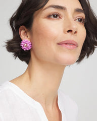 Chico's Women | No Droop® Seed Bead Stud Earrings PINK