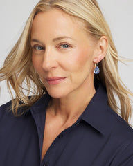 Aqua Gem Teardrop Earrings