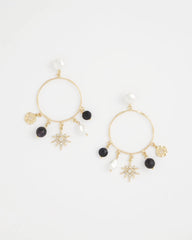 Chico's Women | Starry Night Charm Hoop Earrings GOLD