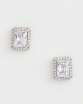 Chico's Women | Silver Emerald Cut Stud Earrings SILVER