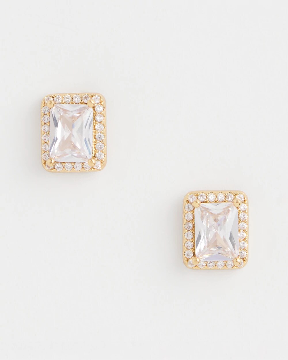 Chico's Women | Gold Emerald Cut Stud Earrings GOLD