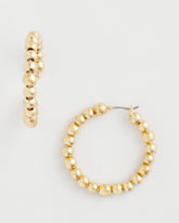 Chico's Women | No Droop® Golden Beaded Hoop Earrings GOLD