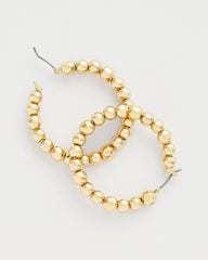 Chico's Women | No Droop® Golden Beaded Hoop Earrings GOLD