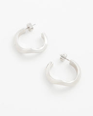 Chico's Women | Silver Wavy Hoop Earrings SILVER