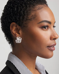 Chico's Women | No Droop® Cutout Silvertone Hoop Earrings SILVER