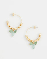 Chico's Women | No Droop® Gem Beaded Hoop Earrings GOLD