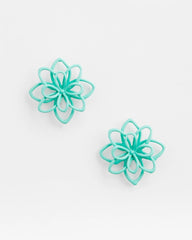 Chico's Women | No Droop™ Teal Flower Stud Earrings TEAL