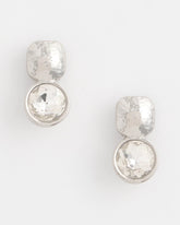 No Droop™ Silver Tone Crystal Clip-On Earrings
