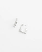 No Droop® Silver Tone Square Hoops