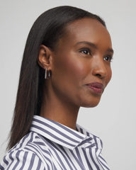 Chico's Women | No Droop® Silver Tone Square Hoops SILVER