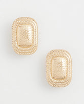 No Droop® Goldtone Square Clip-On Earrings