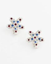 Chico's Women | Red White & Blue Starfish Clip-On Earrings SILVER