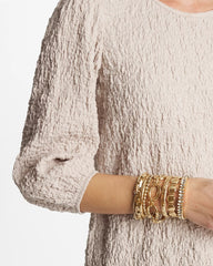 Chico's Women | Textured Circle Stretch Bracelet GOLD