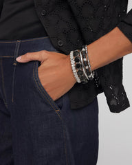 Chico's Women | Reversible Round Stretch Bracelet BLACK
