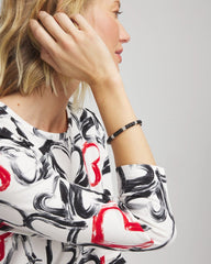 Chico's Women | Black Barrel Bead Stretch Bracelet BLACK