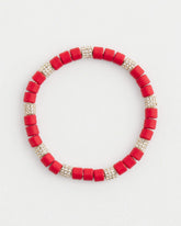 Chico's Women | Red Barrel Bead Stretch Bracelet RED