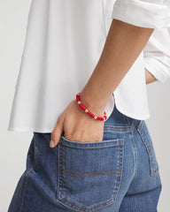 Chico's Women | Red Barrel Bead Stretch Bracelet RED