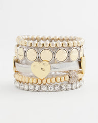 Chico's Women | Mixed Metal Heart Stretch Bracelet MIXED METALS