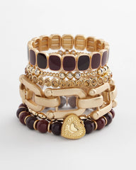 Chico's Women | Amber Hues Shiny Stretch Bracelet GOLD