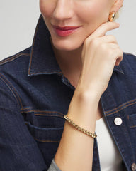 Chico's Women | Amber Hues Shiny Stretch Bracelet GOLD