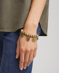 Chico's Women | Coin Charm Stretch Bracelet GOLD
