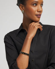 Chico's Women | Chico's Originals Black Square Stretch Bracelet BLACK