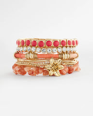 Chico's Women | Bold Orange Goldtone Stretch Bracelet ORANGE