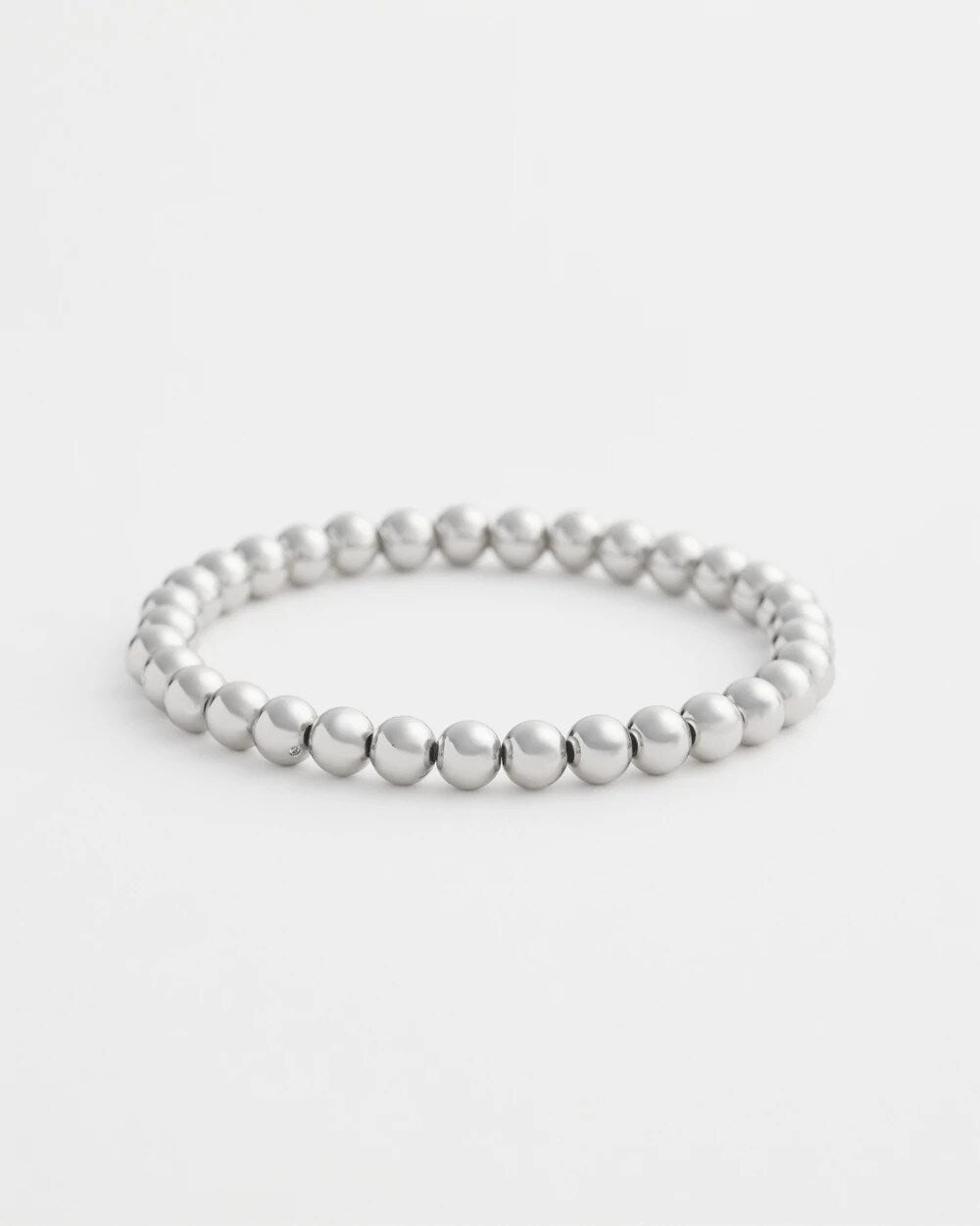 Chico's Women | Small Beaded Silver Tone Stretch Bracelet SILVER