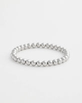Chico's Women | Small Beaded Silver Tone Stretch Bracelet SILVER
