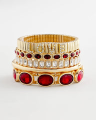 Chico's Women | Gold Bezel Set Stretch Tennis Bracelet