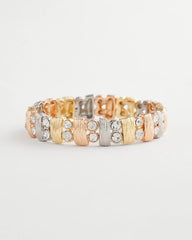 Chico's Women | Tri-Tone Rectangle Stretch Bracelet MIXED METALS