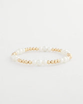 Chico's Women | Goldtone Bead Stretch Bracelet PEARL