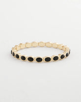 Chico's Women | Small Black Faceted Gem Stretch Cuff Bracelet BLACK