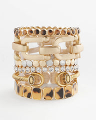 Chico's Women | Tortoise Square Stretch Bracelet BROWN