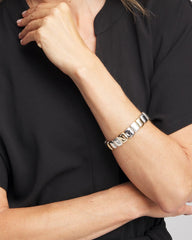 Mixed-Metal Matte Square Stretch Bracelet