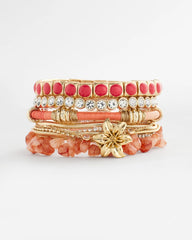 Chico's Women | Aventurine Stone Chips Charm Bracelet ORANGE